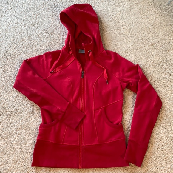 Athleta Jackets & Blazers - Athleta Red Hooded Zip Jacket